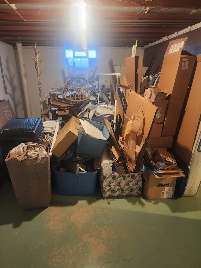 Roll-off dumpster container at job site for Cleanout Dumpster Rental in New Castle